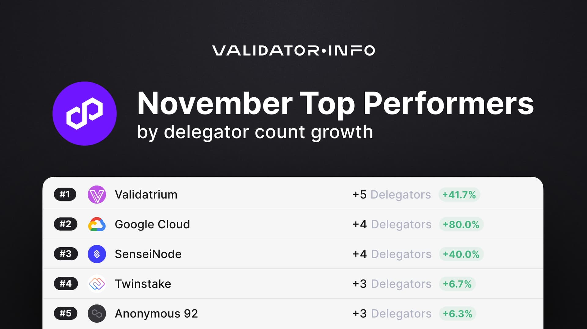 05 Polygon TOP by delegator count growth